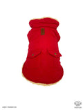 Dog body warmer jacket - red