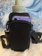 Dog Water Bottle & Carry Bag - Leak Proof Flask with Detachable Bowls (Light Green)
