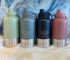 Dog Water Bottle - Leak Proof Flask with Detachable Bowls (Light green)