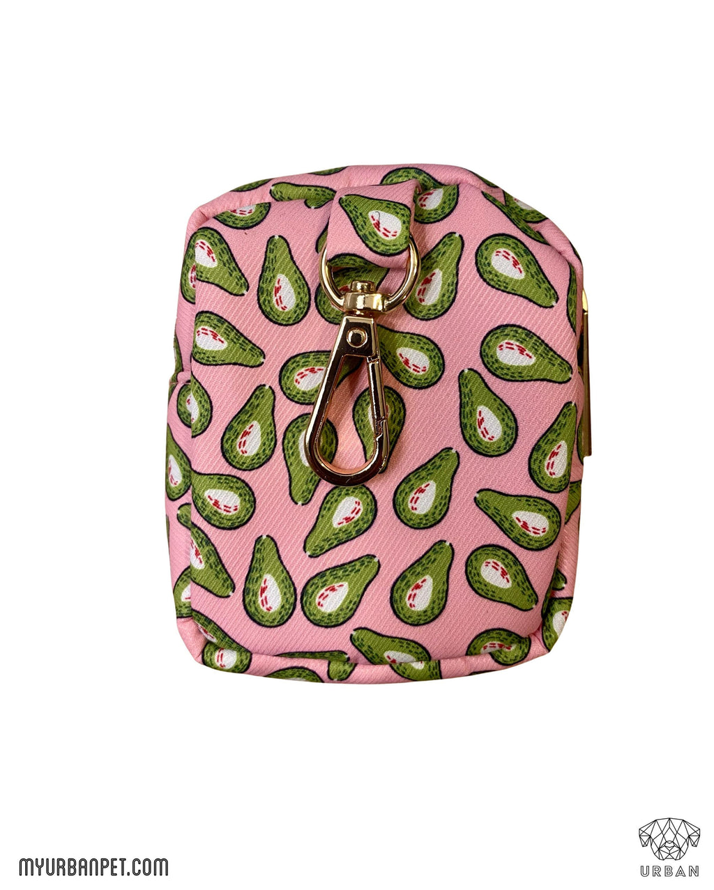 Dog Poo Bag Holder Waste Dispenser - pink and green unique avocado print