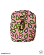 Dog Poo Bag Holder Waste Dispenser - pink and green unique avocado print