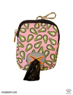 Dog Poo Bag Holder Waste Dispenser - pink and green unique avocado print