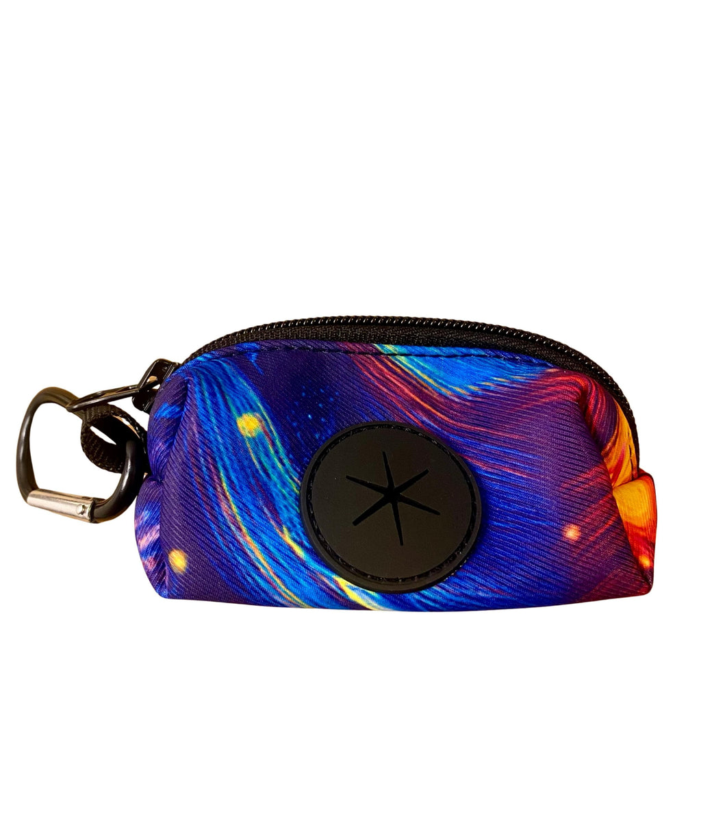 Dog Poo Bag Holder Waste Dispenser - Cosmic blue print