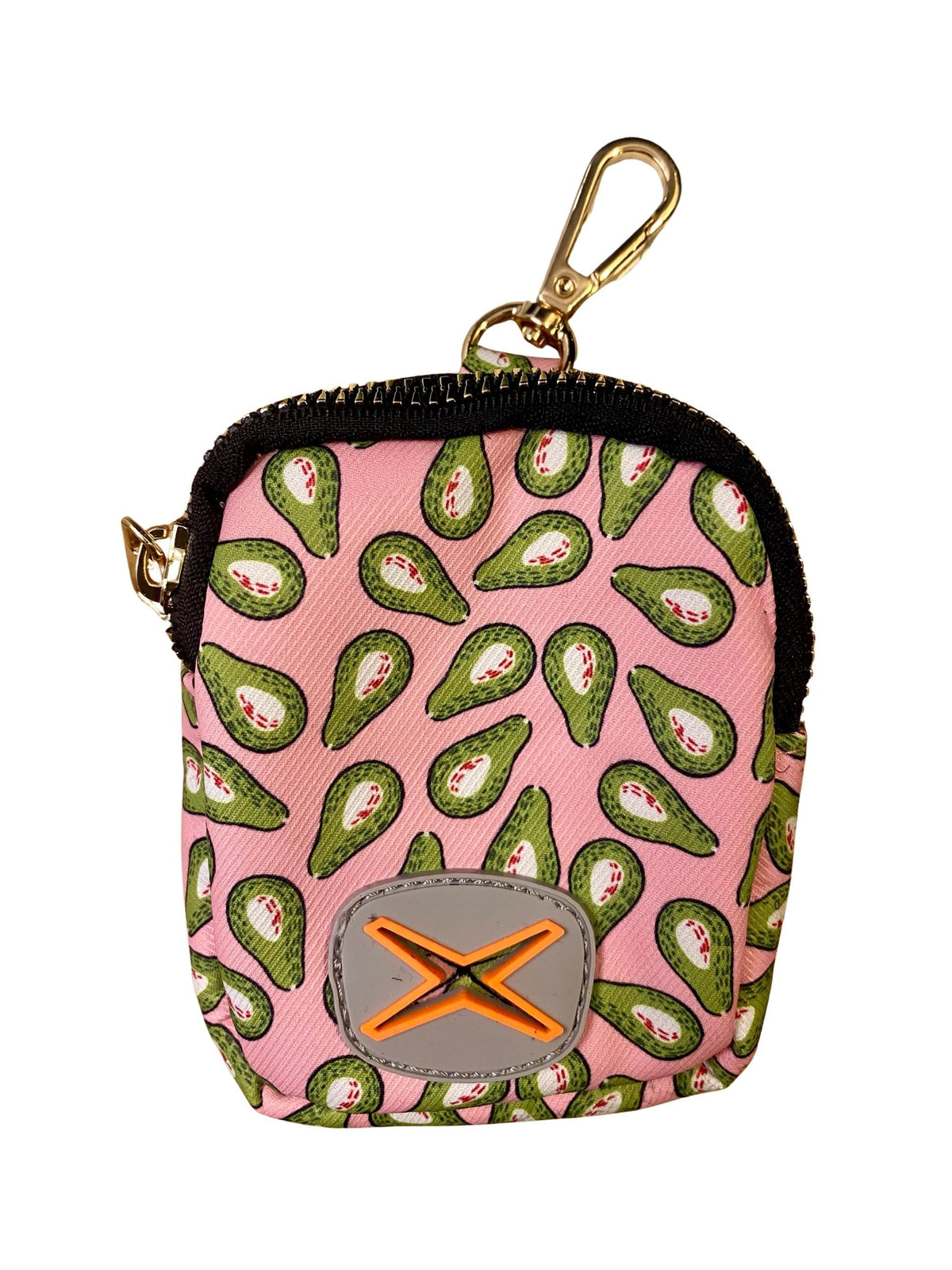 Dog Poo Bag Holder Waste Dispenser - pink and green unique avocado print