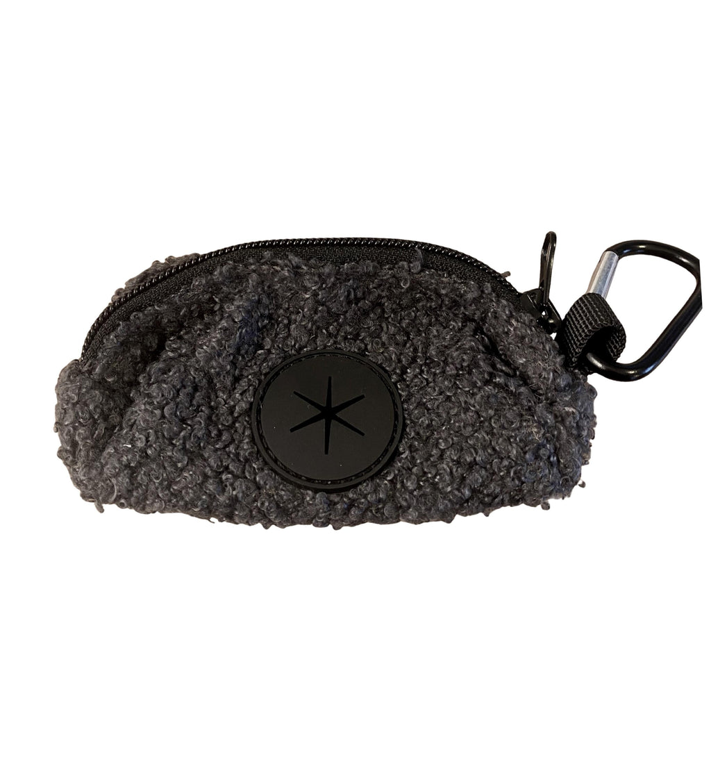 Dog Poo Bag Holder Waste Dispenser - fluffy grey